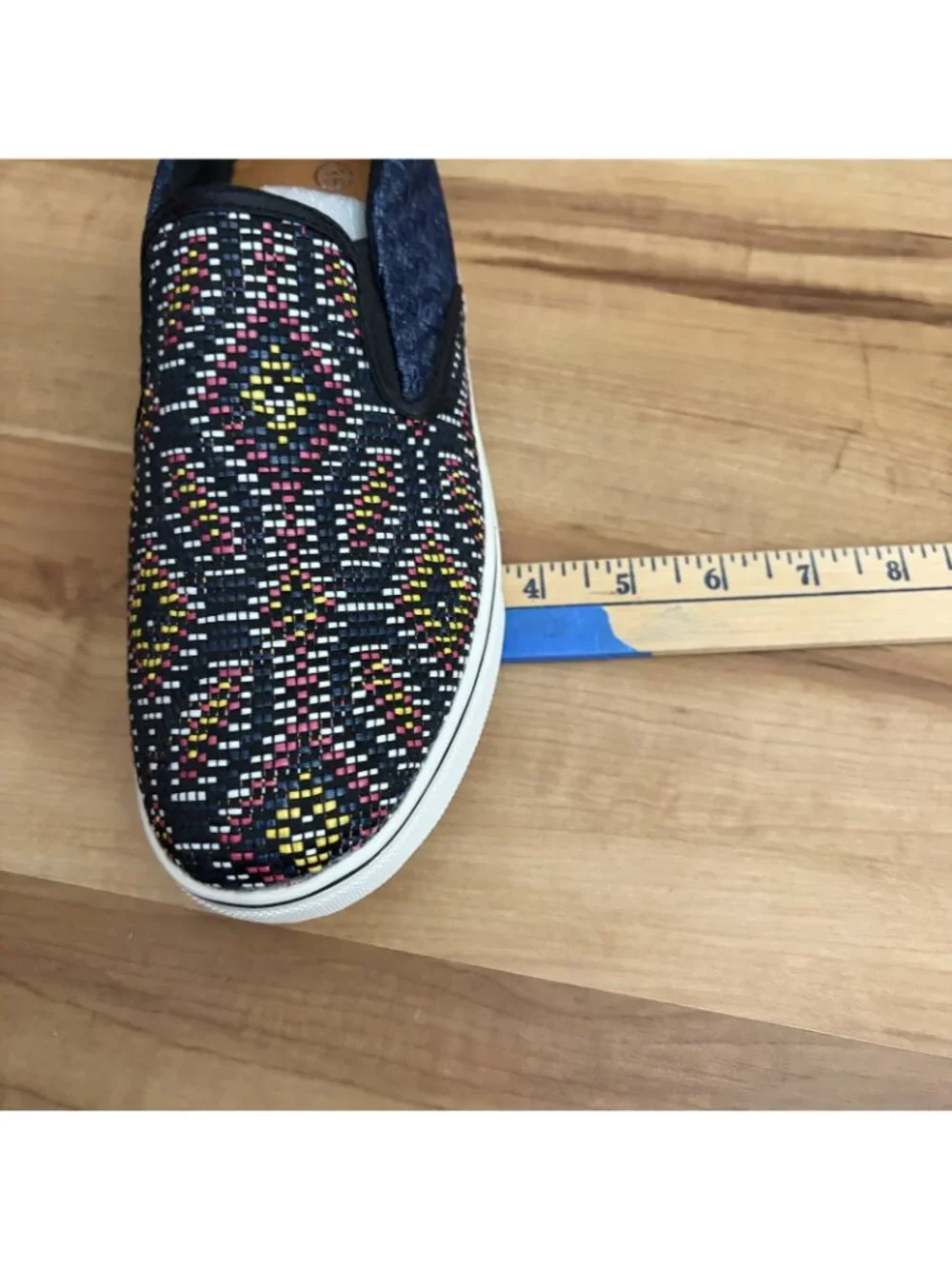 Bernie Mev Women’s Size USA 7 Woven Blair Slip On Geometric Pattern Memory Foam